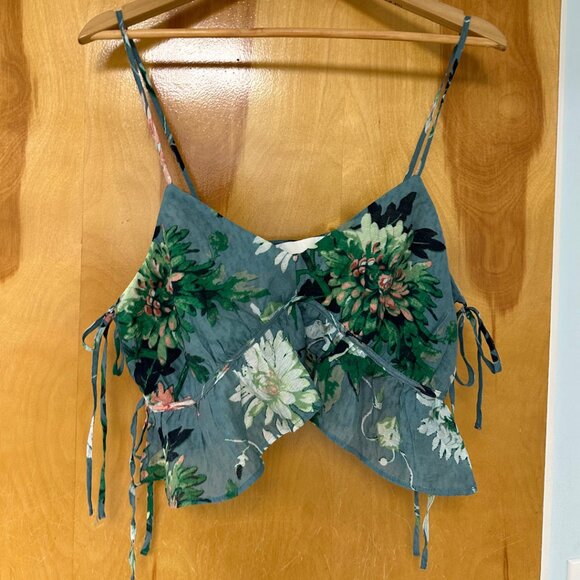 H&M Tops - H&M Floral Blousy Tie Strappy Top Size M